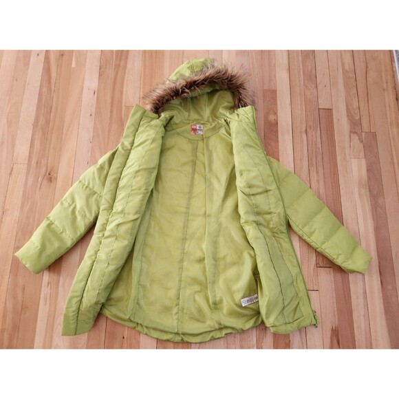 Ruff Hewn MEDIUM Down Puffer Parka Lime Green Insulated Winter Coat Jacket - Picture 3 of 7